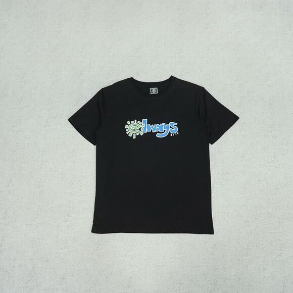 Always Black Vibrant Lettering Short Sleeve T Shirt